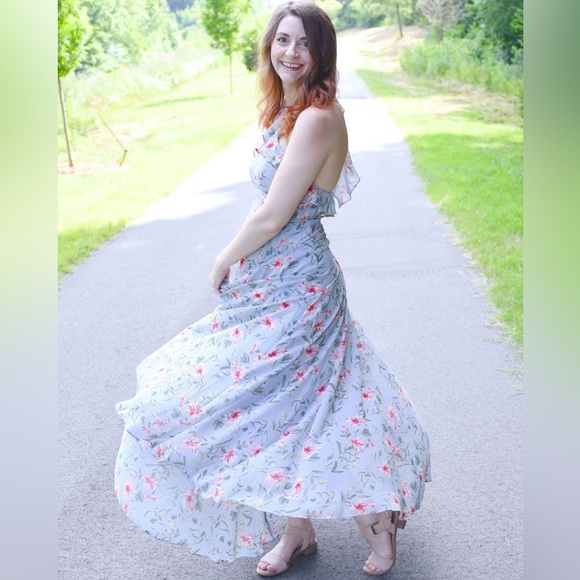 GAL MEETS GLAM - rare Ella Dress - Excellent condition (grey/blue floral) - Picture 5 of 14